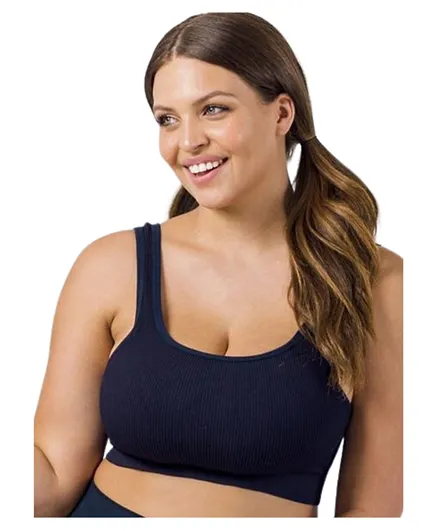 Mums & Bumps Blanqi Everyday Ribbed Seamless Bralette - Navy