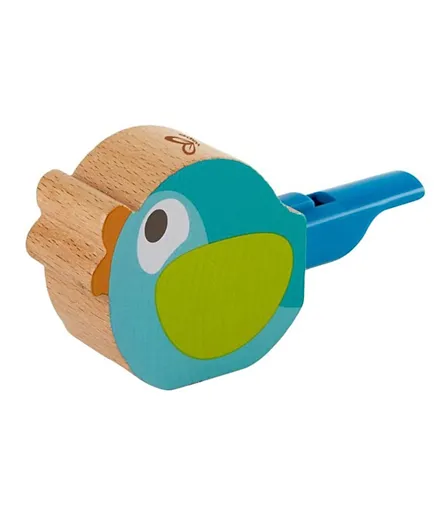Hape Turquoise Bird Call Wooden Whistle - Blue & Green