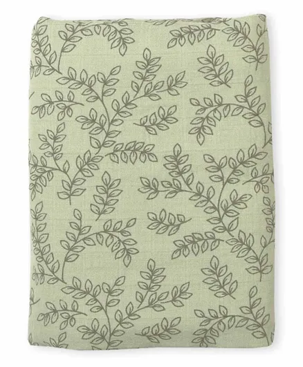 A Little Lovely Company Muslin Cloth XL Leaves - Sage
