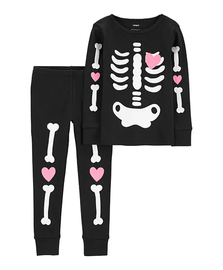 Carter's 2-Piece Glow Skeleton 100% Snug Fit Cotton Pajama Set - Black