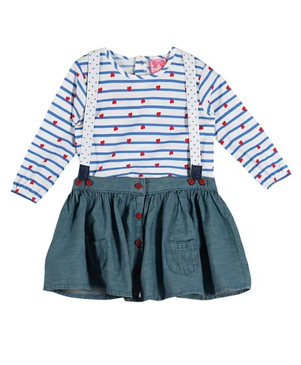 Mini Moi Baby Girls Bodysuit and Skirt Set - Denim Blue