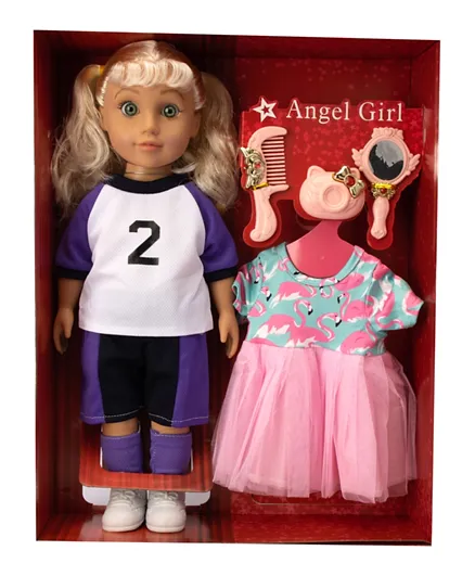 3D Eye Enamel American Doll 45.7 cm with Accessories for Ages 3+