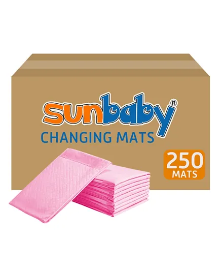 Sunbaby Disposable Changing Mats Pack of 250 - Pink