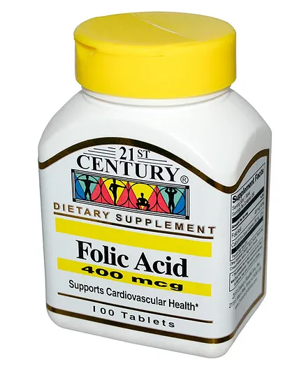 21st Century Folic Acid 400mcg - 100 Tablets