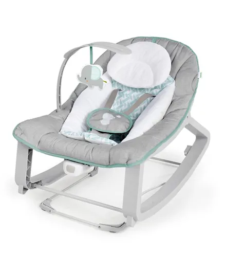 Ingenuity Keep Cozy 3-in-1 Baby Bouncer Seat, Grow with Me Vibrating Rocker for Newborns to Toddlers, Blue