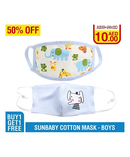 SunBaby Cotton Washable Mask Buy 1 Get 1 Free-Boys