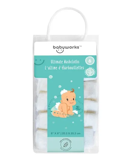 Baby Works Rayon from Bamboo Ultimate Washcloths  Off White - Pack of 6