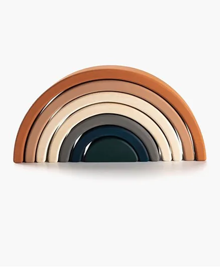 SABO Concept Wooden Rainbow Toy Terracotta - 7 Pieces