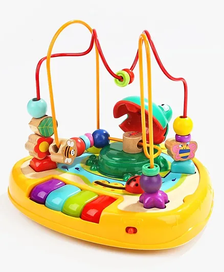 Top Bright Wooden Kids Toys Sound Frog Bead Maze