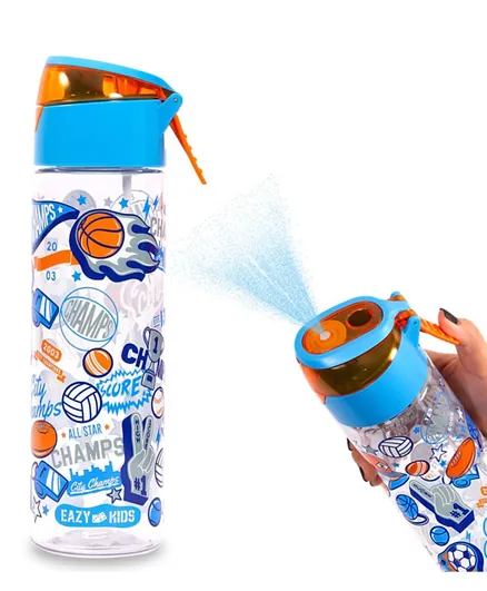 Eazy Kids Tritan Water Bottle With Spray Soccer Blue - 750mL