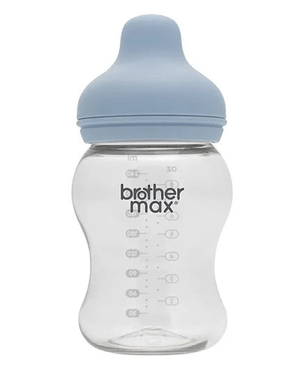زجاجة بروثر ماكس لحديثي الولادة + حلمة من الستانلس ستيل باللون الأزرق - 100 مل