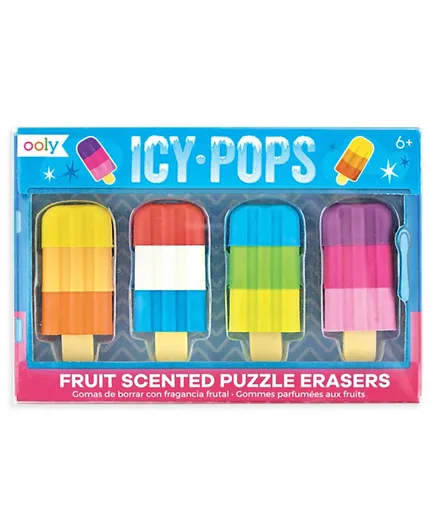 Ooly Icy Pops Scented Puzzle Erasers - Set of 4