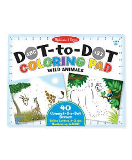 Melissa & Doug  ABC - 123 Dot to Dot Coloring Pad Wild Animals - Multicolour