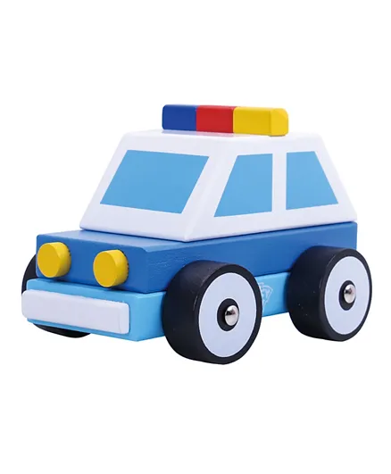 Tooky Toy Wooden Take Apart Police Car - Blue