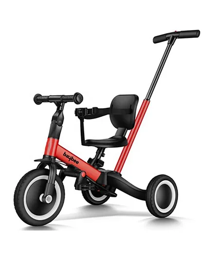 Baybee 5 in 1 Kids Tricycle with Parental Handle - Red