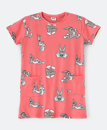Looney Tunes Bugs Bunny Printed Dress - Pink