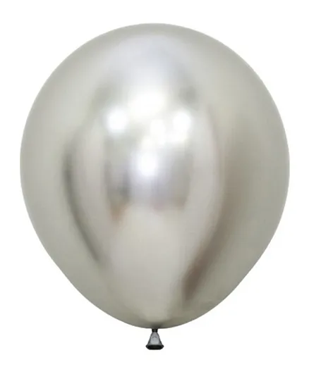Sempertex Round Latex Balloons Pack of 25 - Reflex  Silver
