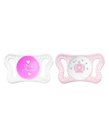 Chicco Physio Micro SiliconePacifiers  Pink and White- Pack of 2