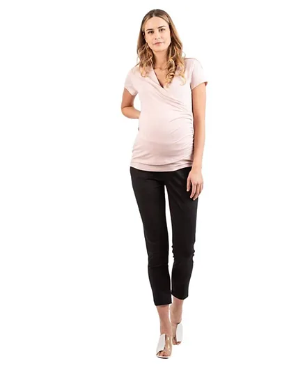 Mums & Bumps Attesa Wrap Maternity & Nursing Top - Petal Pink