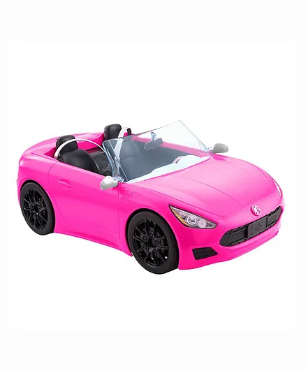 Barbie Pink Convertible 2-Seater Vehicle Doll Accessory With Rolling Wheels