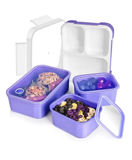 Snack Attack Daycare Insulated Bento Lunch Box Purple - 1260mL