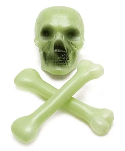 Brain Giggles Glow in The Dark Skull and Bones Green - Set of 3