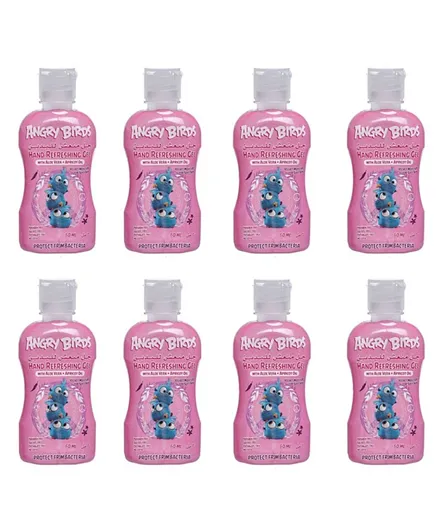 Angry Birds Hand Sanitizer No Alcohol Pink Pack of 8 - 60mL
