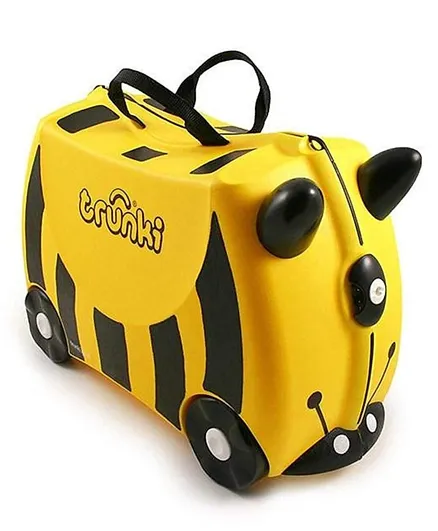 حقيبة سفر برنارد للأطفال بتصميم بامبل بي يمكن الجلوس عليها مع حقيبة أمتعة للمقصورة من ترونكي - لون أصفر