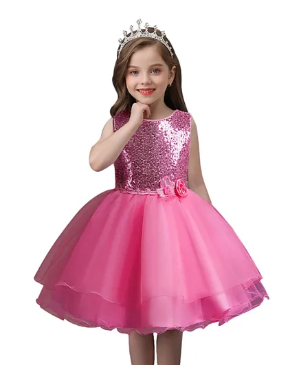 دي دانيلا فستان الأميرة المزين للحفلات - وردي