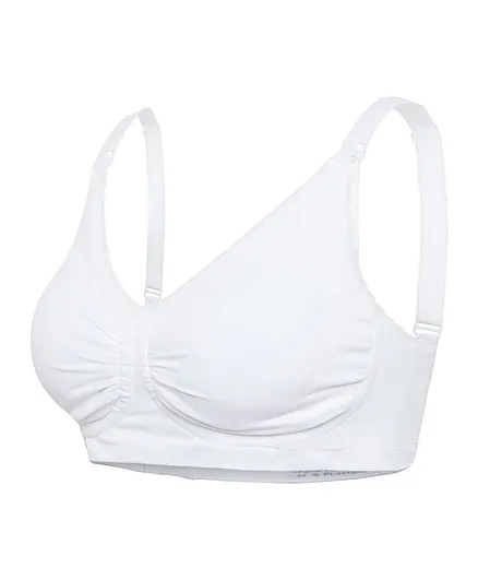 Carriwell V Neck Gel Wire Support Bra -White