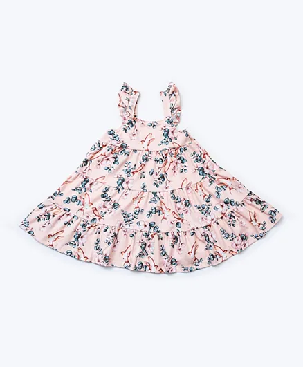 R&B Kids Flower Frill Dress - Pink