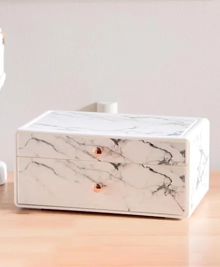 HomeBox Marble Small 2-Tier Drawer Box