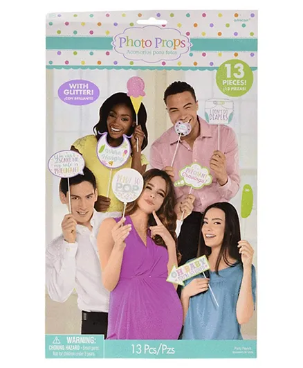 Party Centre Baby Shower Photo Prop Kit - Pack of 13