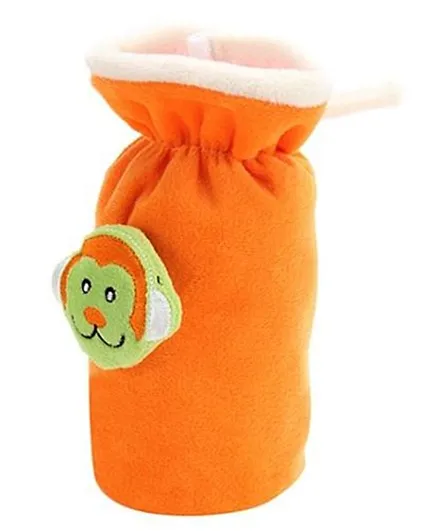 Babyhug Plush Bottle Cover Monkey Motif Large - Orange