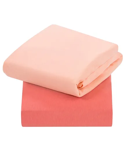 ClevaMama Jersey Cotton Fitted Sheets Pack of 2 - Coral
