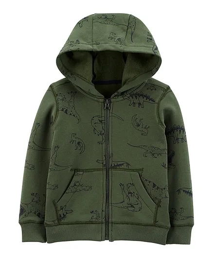 Carter's Dino Fleece Hoodie - Green