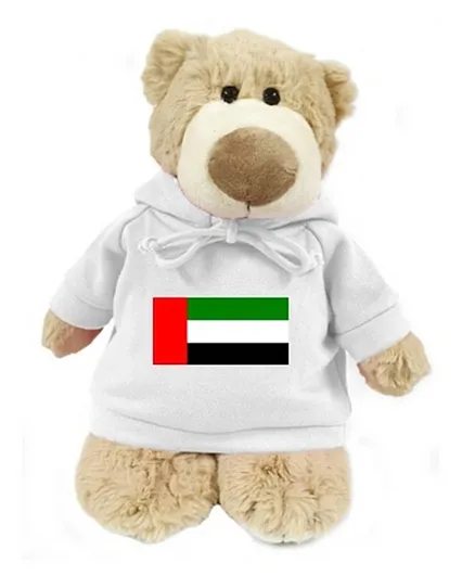 Fay Lawson Mascot Bear With UAE Flag Light Brown - 28cm