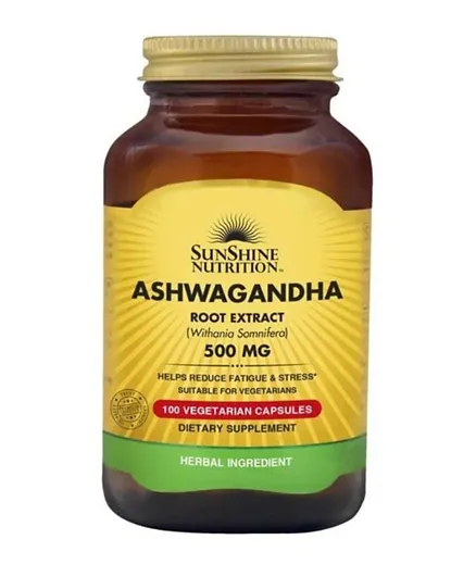 Sunshine Nutrition's Ashwagandha 500 mg - 100 Vegetable Capsules