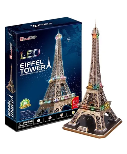 CubicFun Battery Operated LED Eiffel Tower 3D Puzzle - 82 Pieces