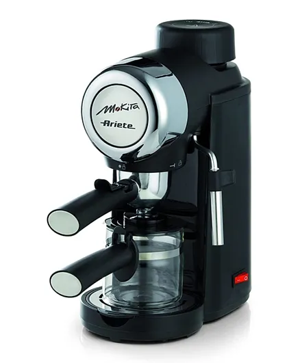 Ariete Mokita Moka Coffee Machine with Tempered Glass Jug Upto 4 Cups 800W Art1340 - Black