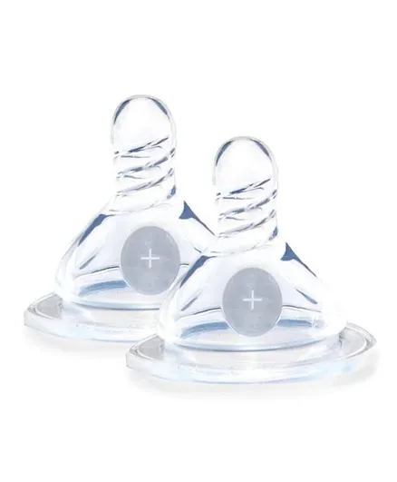 Cherubbaby Wide Neck Fast Flow Teats Pack of 2 - Clear