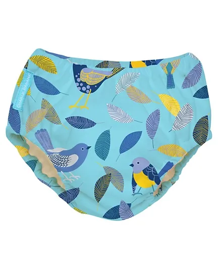 Charlie Banana 2 in 1 Swim Diaper & Training Pants Twitter Birds Large - Blue
