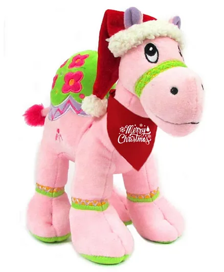 Caravaan Camel Pink with Santa Hat & Bandana - 18 cm