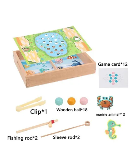 Highland 4-in-1 Bead Clip Colour Sorting Fishing Game Toy - 2+ Players