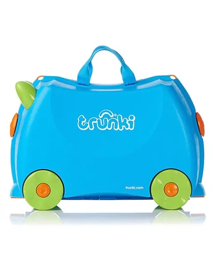 Trunki Original Kids Ride On Suitcase And Carry On Luggage Terrance - Blue