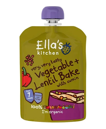 Ella's Kitchen Organic Vegetable Bake with Lentils - 130g