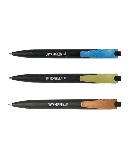 Onyx And Green Eco Friendly Ball Pen Black (1003)- Pack of 3