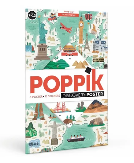 Poppik World Tour Discovery Sticker Poster - 71 Pieces