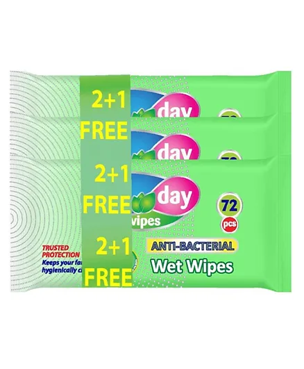 All Day Antibacterial Wipes 2+1 Promo - 216 Wipes