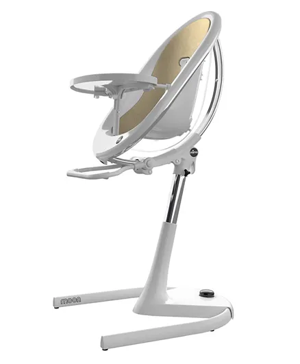 Mima Moon Full Set Highchair + Seat Pad + Cushion Set + Footrest – Champ gold & White